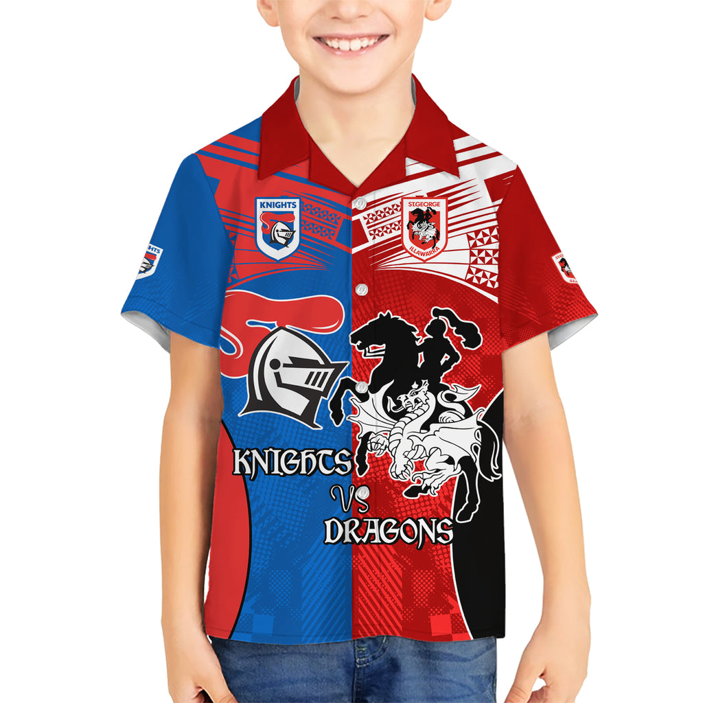 NRL Dragons and Knights Sporty Style Hawaiian Shirt
