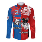 NRL Dragons and Knights Sporty Style Long Sleeve Button Shirt