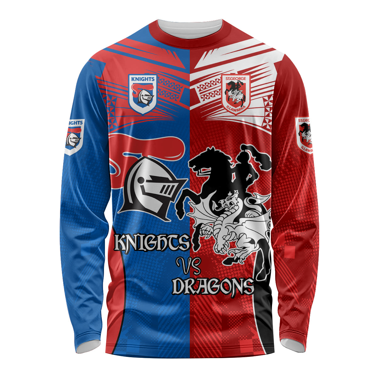 NRL Dragons and Knights Sporty Style Long Sleeve Shirt