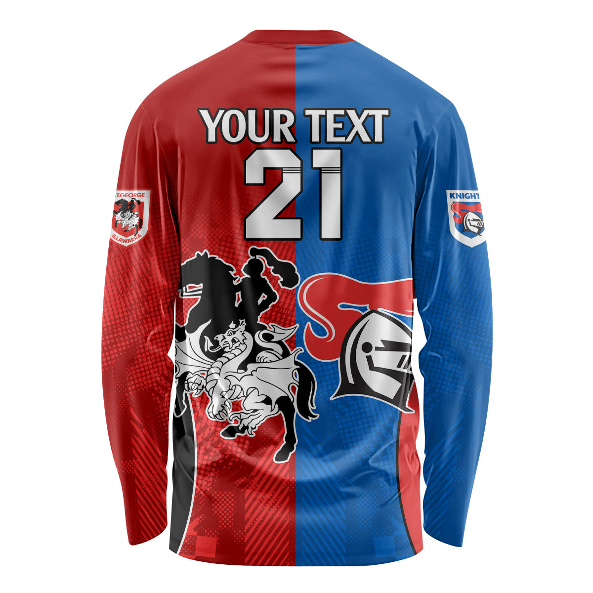NRL Dragons and Knights Sporty Style Long Sleeve Shirt