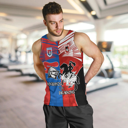NRL Dragons and Knights Sporty Style Men Tank Top