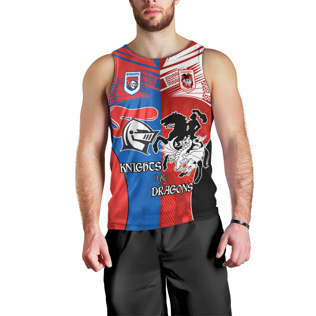 NRL Dragons and Knights Sporty Style Men Tank Top