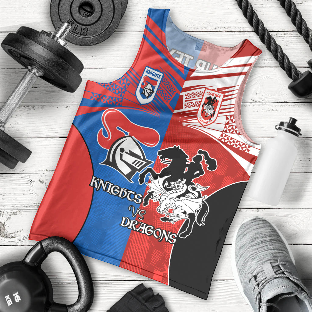 NRL Dragons and Knights Sporty Style Men Tank Top