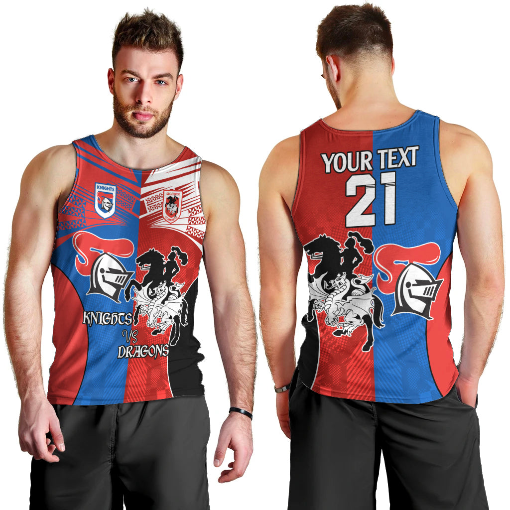 NRL Dragons and Knights Sporty Style Men Tank Top