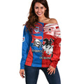 NRL Dragons and Knights Sporty Style Off Shoulder Sweater