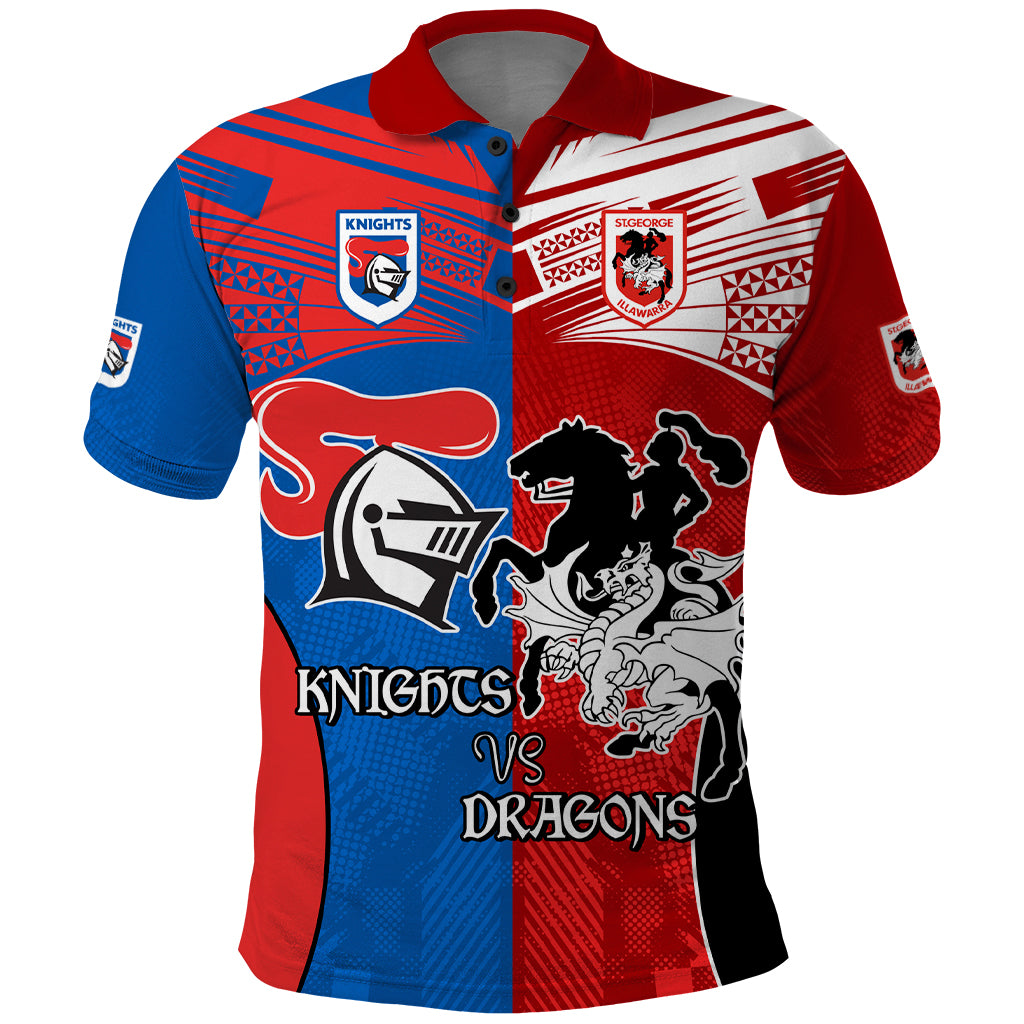 NRL Dragons and Knights Sporty Style Polo Shirt