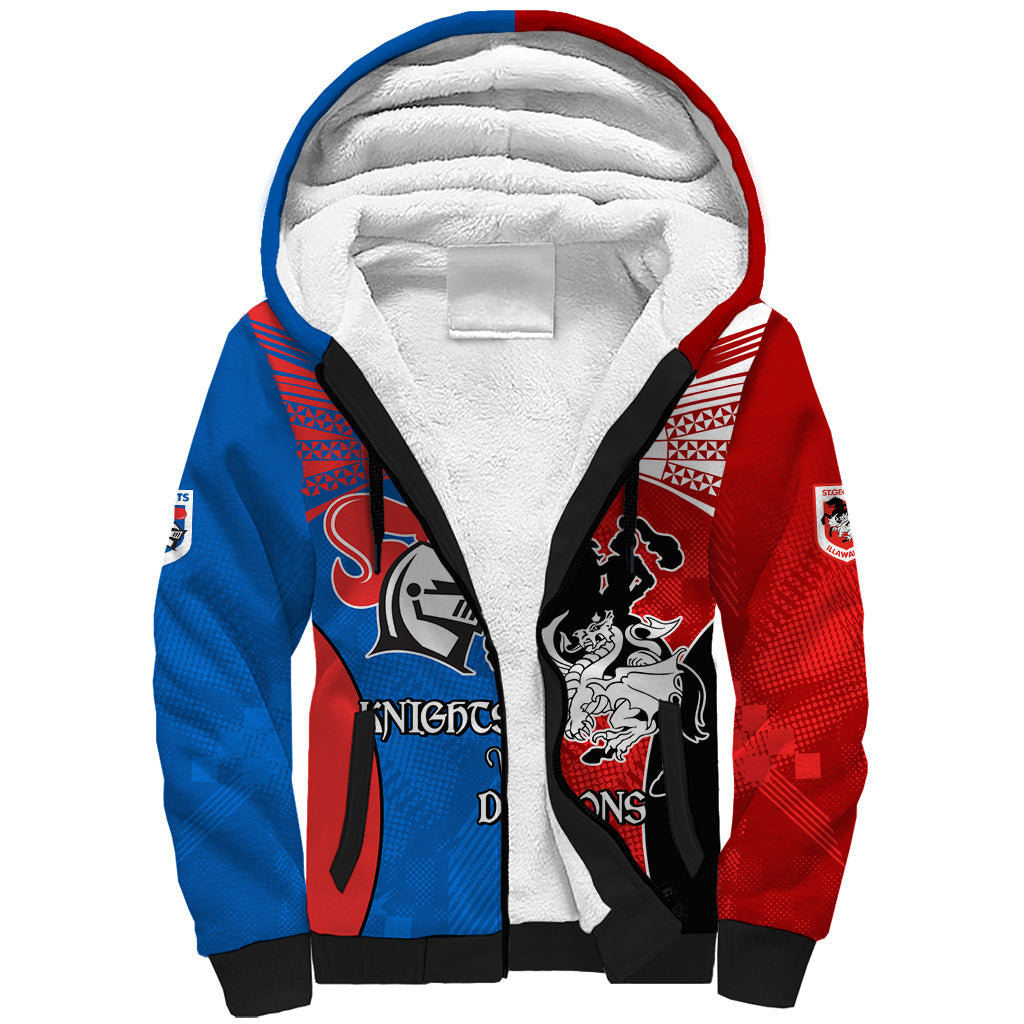 NRL Dragons and Knights Sporty Style Sherpa Hoodie