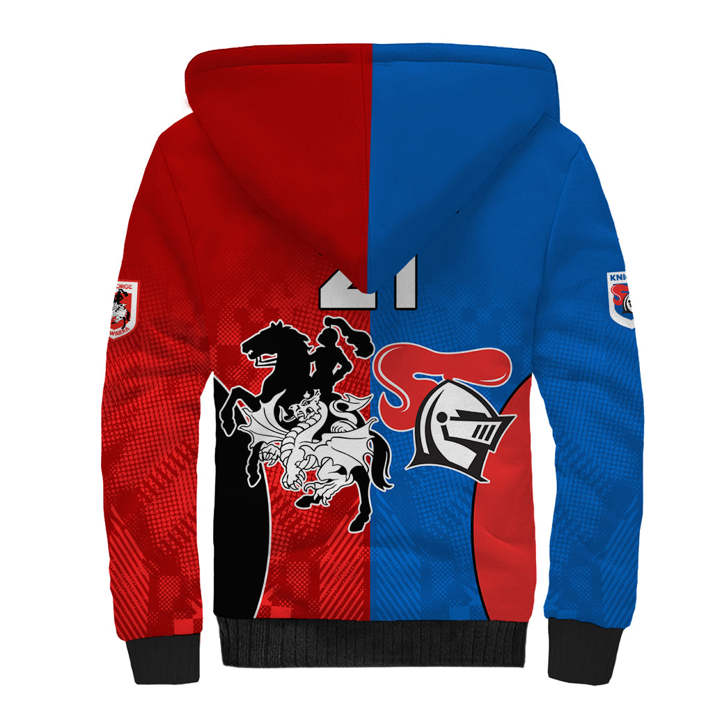 NRL Dragons and Knights Sporty Style Sherpa Hoodie