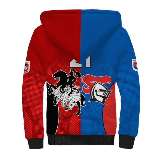 NRL Dragons and Knights Sporty Style Sherpa Hoodie