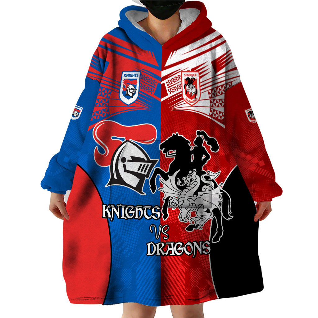 NRL Dragons and Knights Sporty Style Wearable Blanket Hoodie