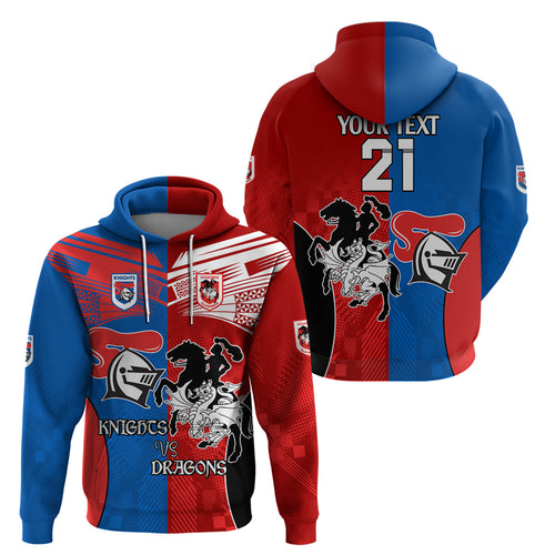 NRL Dragons and Knights Sporty Style Zip Hoodie