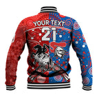 NRL Knights and Dragons Together Baseball Jacket Boomerang Indigenous Dots