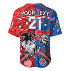 NRL Knights and Dragons Together Baseball Jersey Boomerang Indigenous Dots