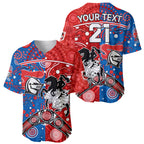 NRL Knights and Dragons Together Baseball Jersey Boomerang Indigenous Dots