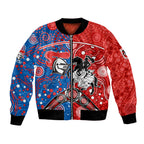 NRL Knights and Dragons Together Bomber Jacket Boomerang Indigenous Dots