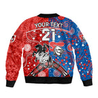 NRL Knights and Dragons Together Bomber Jacket Boomerang Indigenous Dots