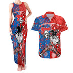 NRL Knights and Dragons Together Couples Matching Tank Maxi Dress and Hawaiian Shirt Boomerang Indigenous Dots