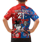 NRL Knights and Dragons Together Hawaiian Shirt Boomerang Indigenous Dots