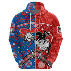 NRL Knights and Dragons Together Hoodie Boomerang Indigenous Dots