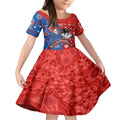 NRL Knights and Dragons Together Kid Short Sleeve Dress Boomerang Indigenous Dots