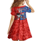 NRL Knights and Dragons Together Kid Short Sleeve Dress Boomerang Indigenous Dots