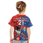 NRL Knights and Dragons Together Kid T Shirt Boomerang Indigenous Dots