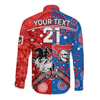 NRL Knights and Dragons Together Long Sleeve Button Shirt Boomerang Indigenous Dots