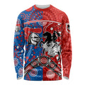 NRL Knights and Dragons Together Long Sleeve Shirt Boomerang Indigenous Dots