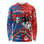 NRL Knights and Dragons Together Long Sleeve Shirt Boomerang Indigenous Dots