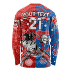 NRL Knights and Dragons Together Long Sleeve Shirt Boomerang Indigenous Dots