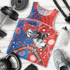 NRL Knights and Dragons Together Men Tank Top Boomerang Indigenous Dots