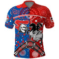 NRL Knights and Dragons Together Polo Shirt Boomerang Indigenous Dots