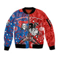 NRL Knights and Dragons Together Sleeve Zip Bomber Jacket Boomerang Indigenous Dots