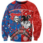 NRL Knights and Dragons Together Sweatshirt Boomerang Indigenous Dots