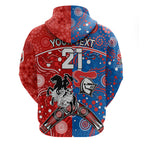 NRL Knights and Dragons Together Zip Hoodie Boomerang Indigenous Dots