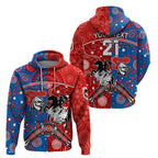 NRL Knights and Dragons Together Zip Hoodie Boomerang Indigenous Dots