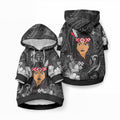 New Zealand Custom Women's Day Pet Hoodie Maori Girl Feathers of Hope - Black