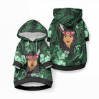New Zealand Custom Women's Day Pet Hoodie Maori Girl Feathers of Hope - Green