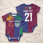 Custom Warriors-Broncos Baby Onesie Together Sporty Style