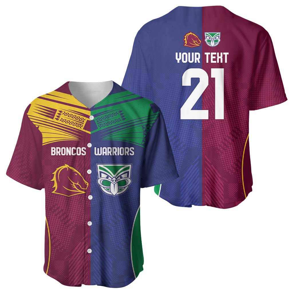Custom Warriors-Broncos Baseball Jersey Together Sporty Style