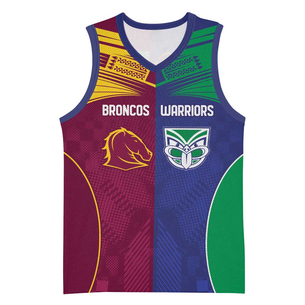 Custom Warriors-Broncos Basketball Jersey Together Sporty Style