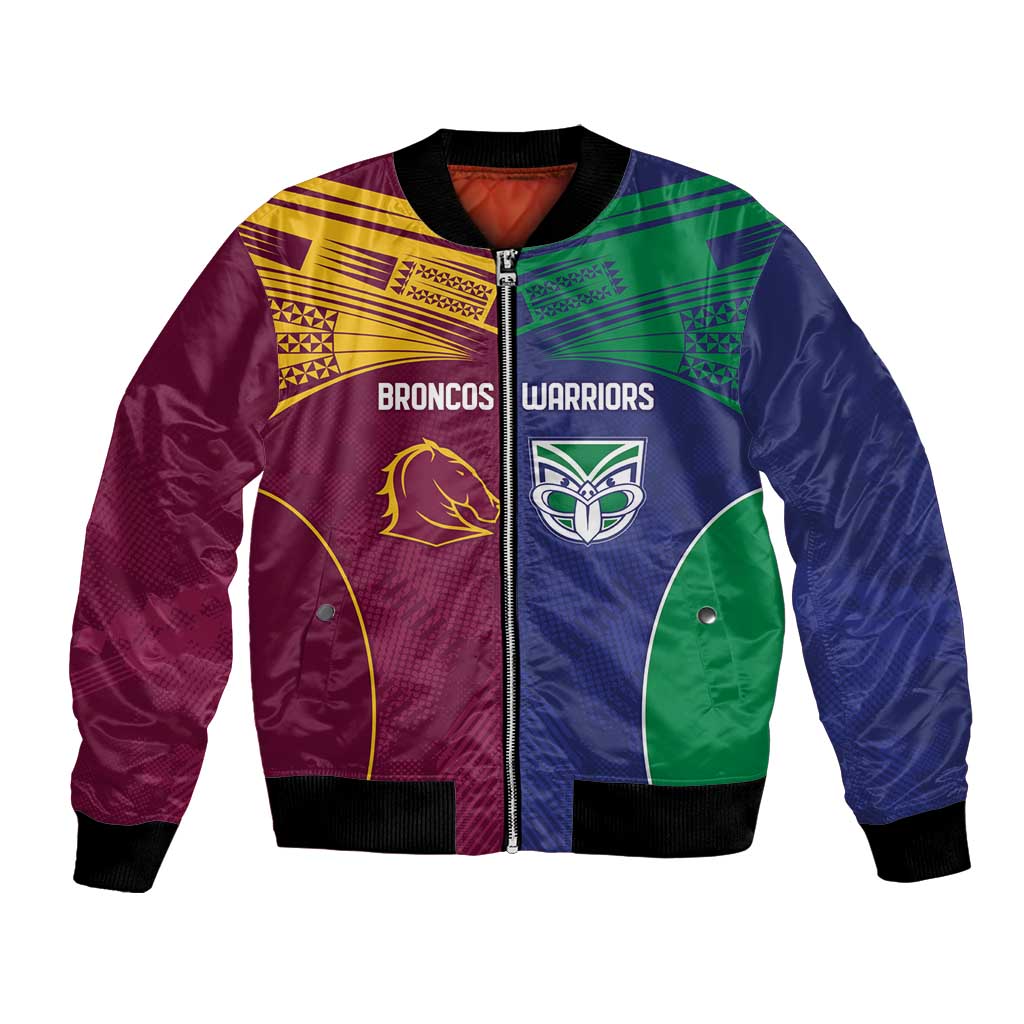 Custom Warriors-Broncos Bomber Jacket Together Sporty Style