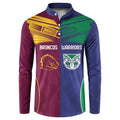 Custom Warriors-Broncos Button Sweatshirt Together Sporty Style