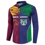 Custom Warriors-Broncos Button Sweatshirt Together Sporty Style