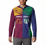 Custom Warriors-Broncos Button Sweatshirt Together Sporty Style