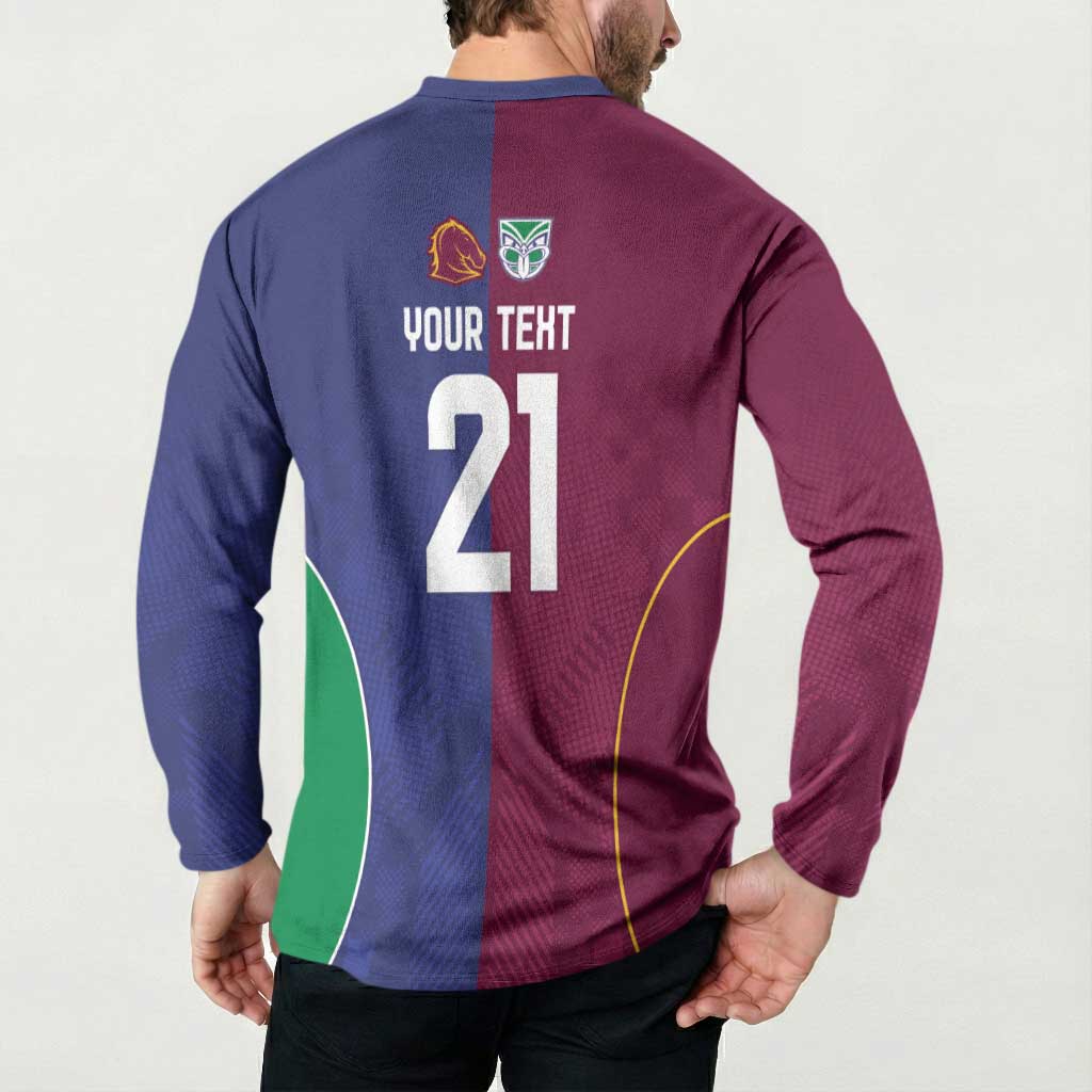 Custom Warriors-Broncos Button Sweatshirt Together Sporty Style