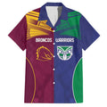 Custom Warriors-Broncos Hawaiian Shirt Together Sporty Style