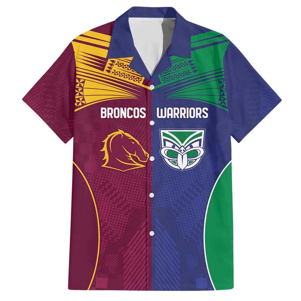 Custom Warriors-Broncos Hawaiian Shirt Together Sporty Style