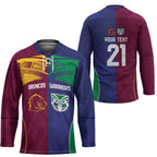 Custom Warriors-Broncos Hockey Jersey Together Sporty Style