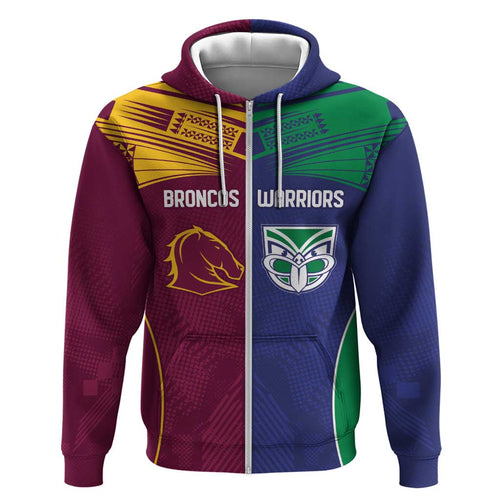 Custom Warriors-Broncos Hoodie Together Sporty Style